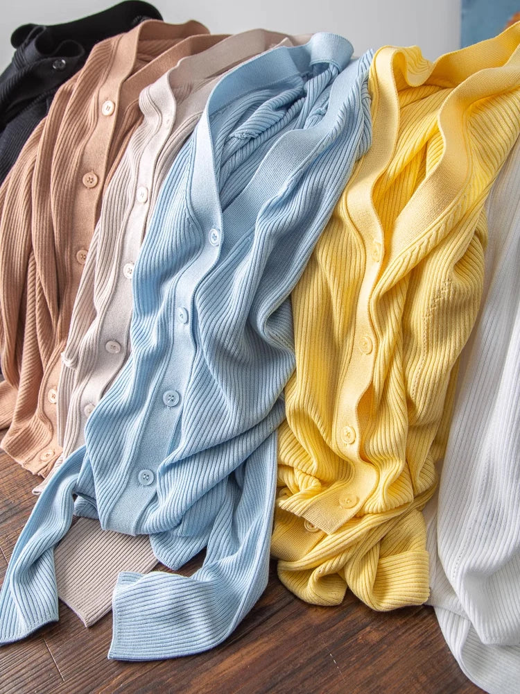 Women’s Silk Blend V-Neck Cardigan