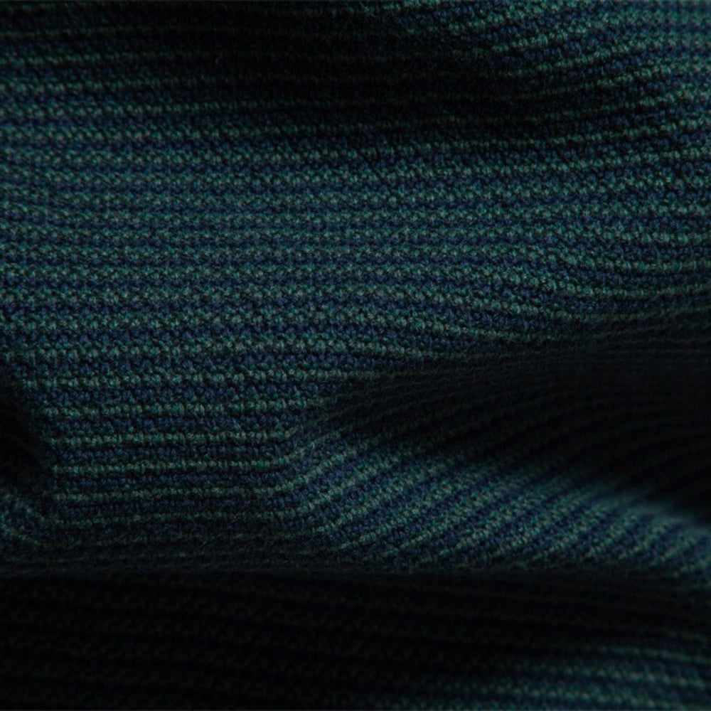 Men’s Luxury Cotton Turtleneck Sweater – Striped Knit Autumn Winter Pullover