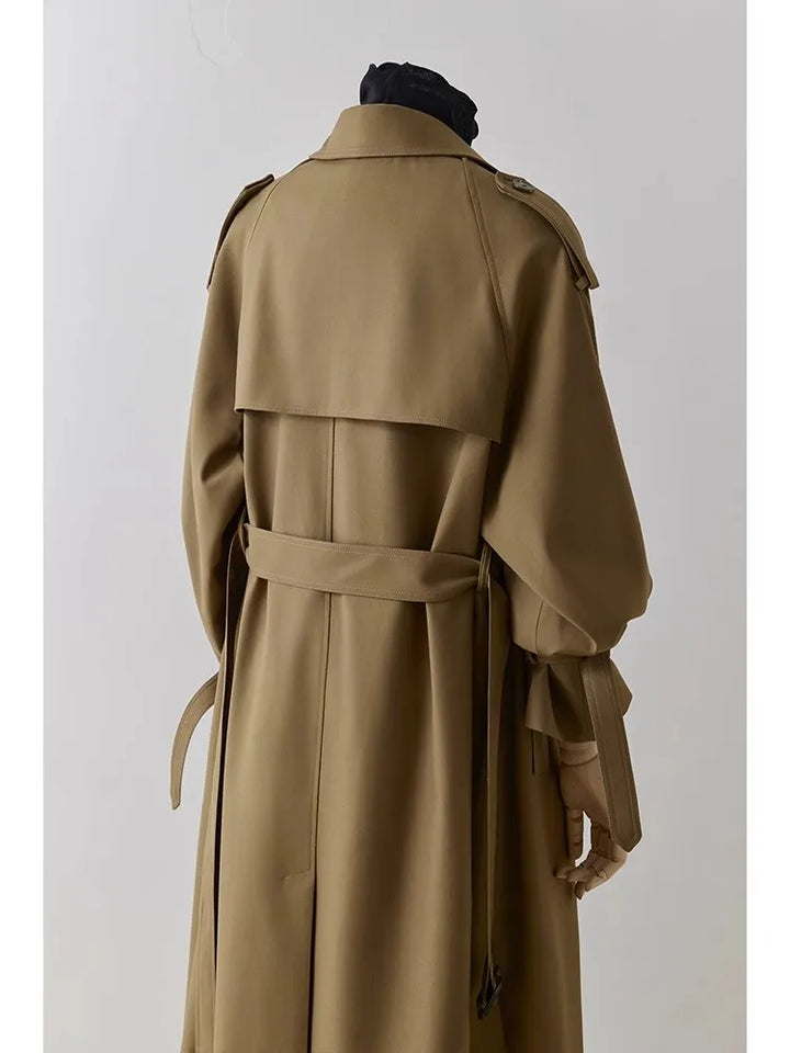 Khaki Oversized Trench Coat for Women