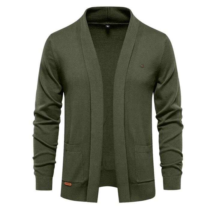 Men’s Winter Cotton Cardigan – Knitted Sweater with Turn-Down Collar