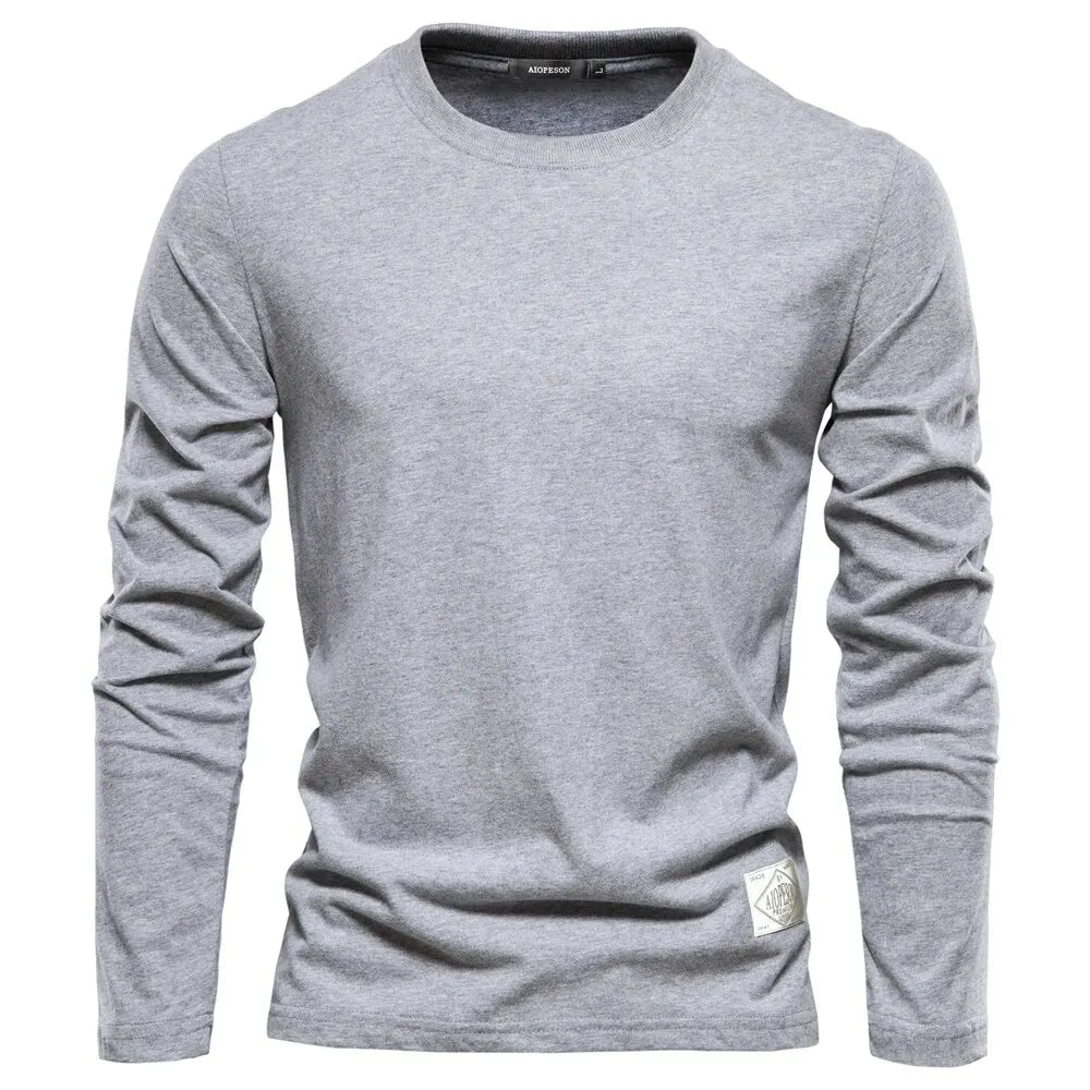 Men’s Solid Cotton Long Sleeve