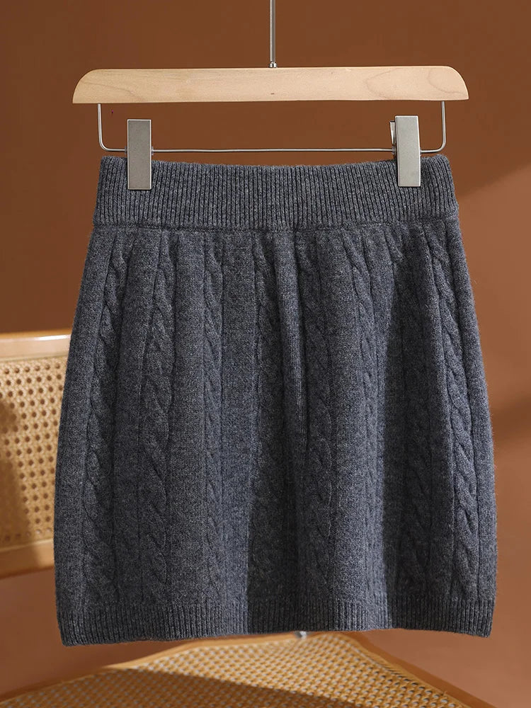 Women’s 100% Merino Wool Mini A-Line Skirt