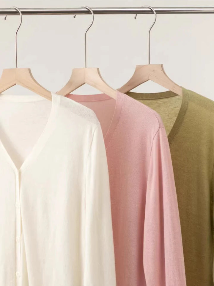 Women’s 100% Merino Wool V-Neck Cardigan