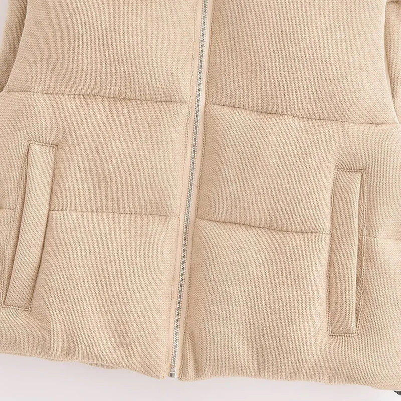 Women’s Sleeveless Parka Vest – Winter Zipper Jacket Coat