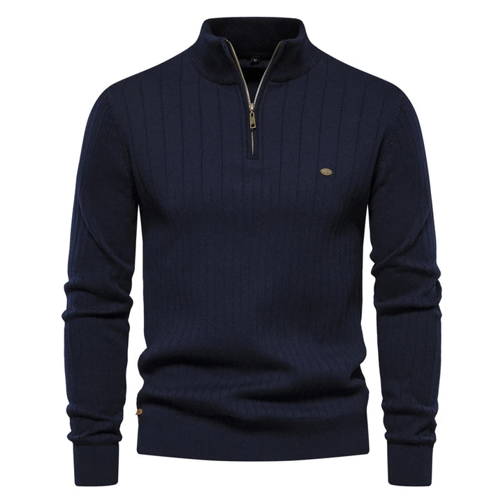 Men’s Warm Zipper Stand Collar Sweater
