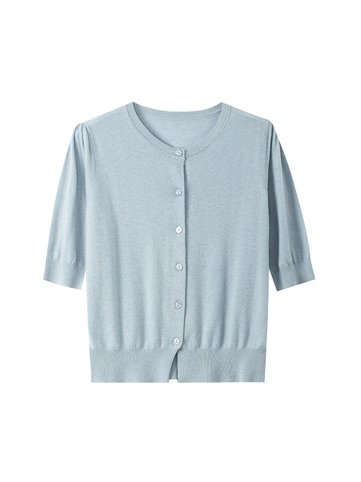 Women’s 100% Wool Short-Sleeve Cardigan