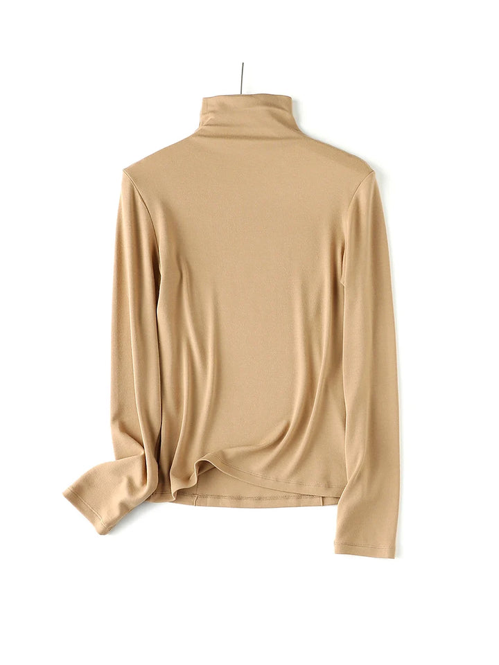 Women’s Wool Blend Thermal Mock Neck Slim Tee