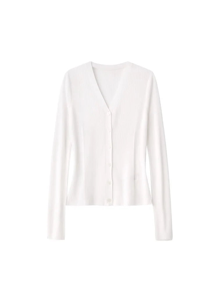 Women’s Silk Blend V-Neck Cardigan