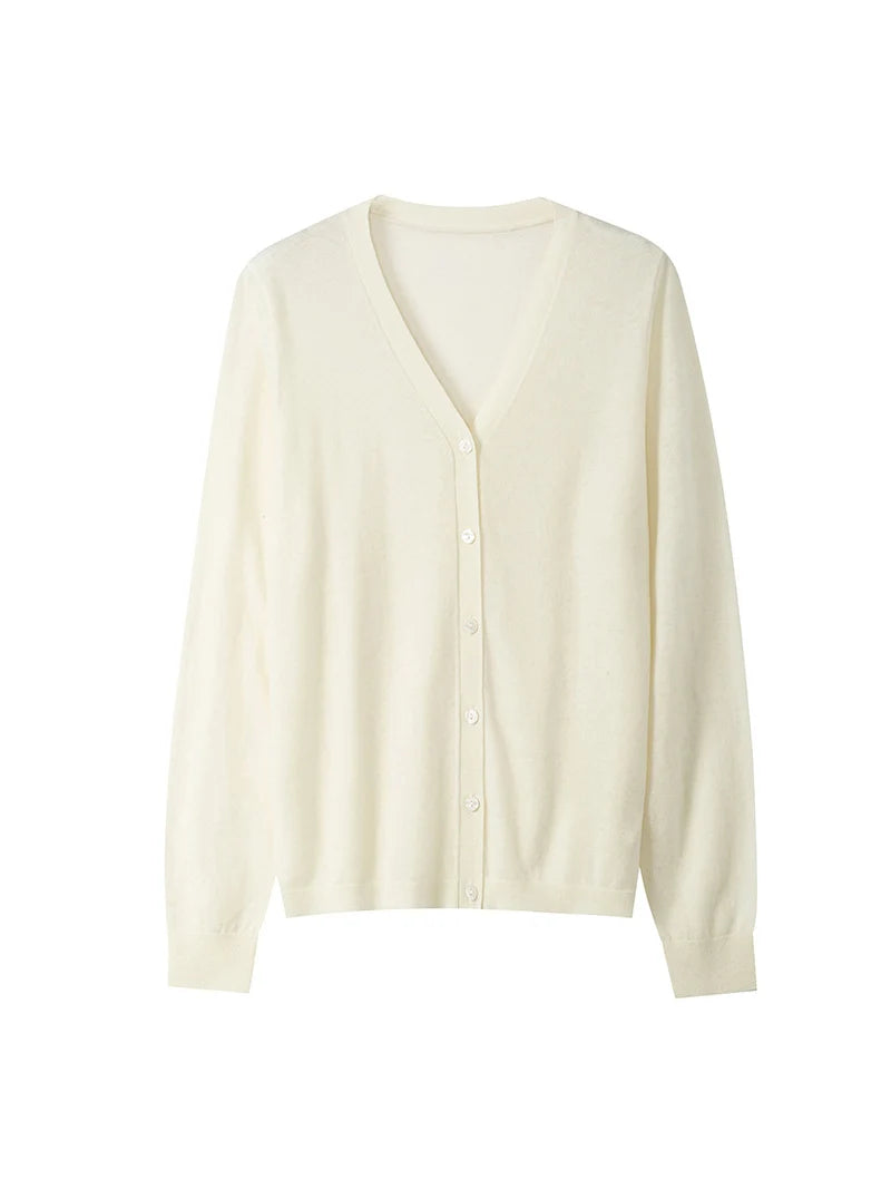 Women’s 100% Merino Wool V-Neck Cardigan