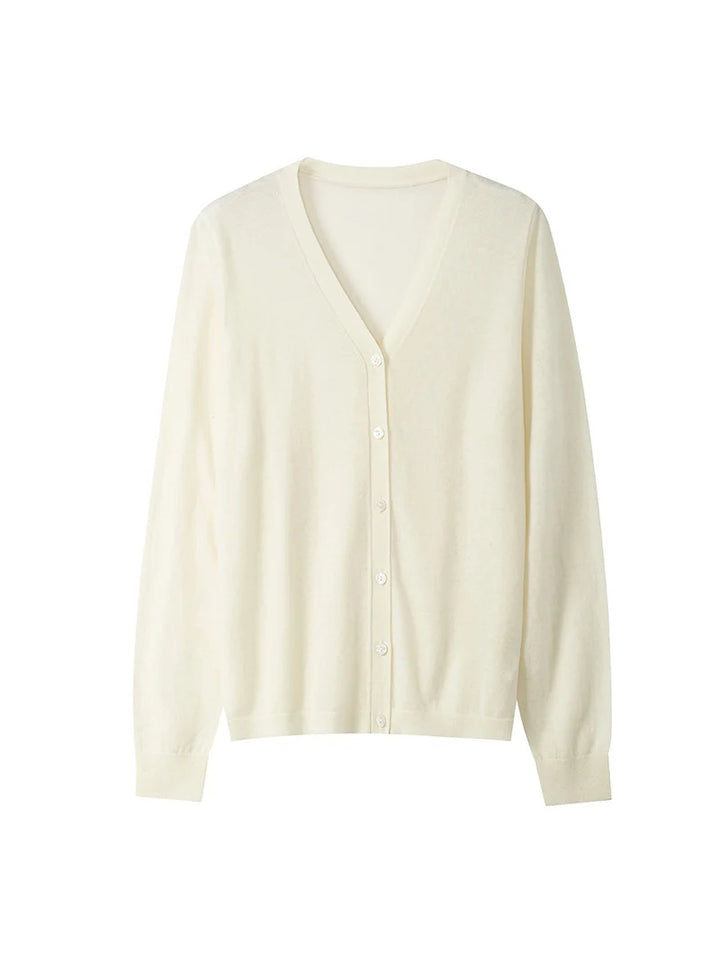 Women’s 100% Merino Wool V-Neck Cardigan