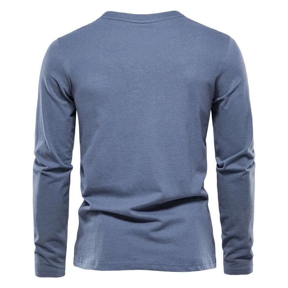 Men’s Solid Cotton Long Sleeve