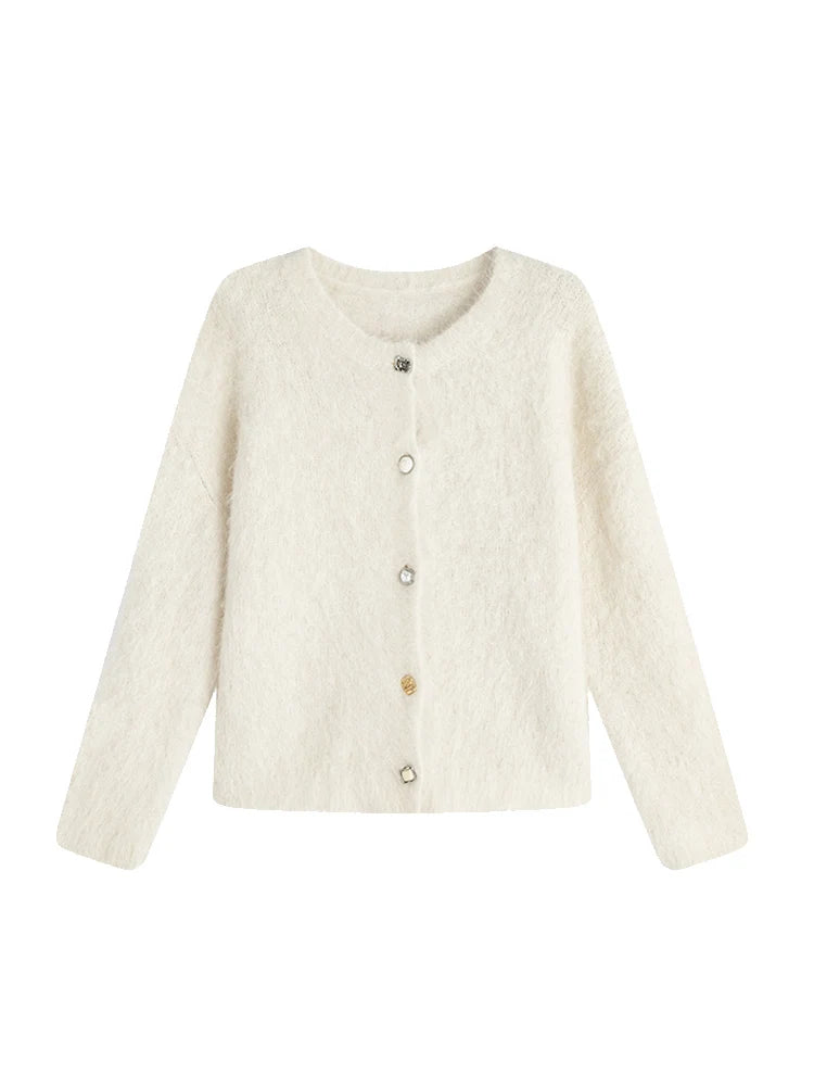 Women’s Alpaca Cardigan – 78% Alpaca Knit Sweater