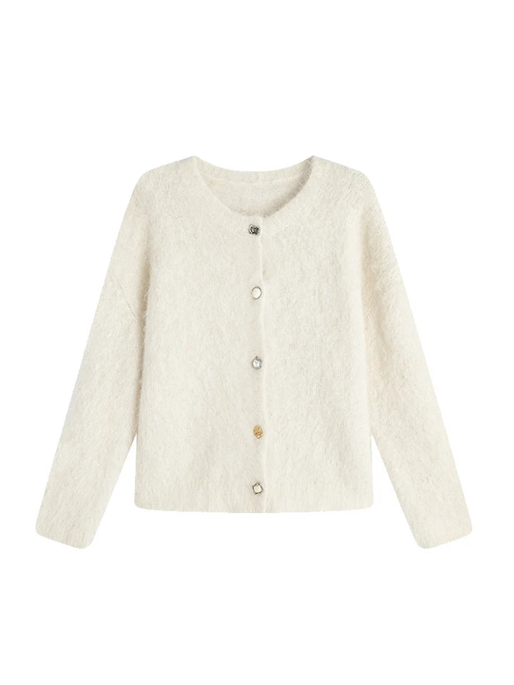 Women’s Alpaca Cardigan – 78% Alpaca Knit Sweater