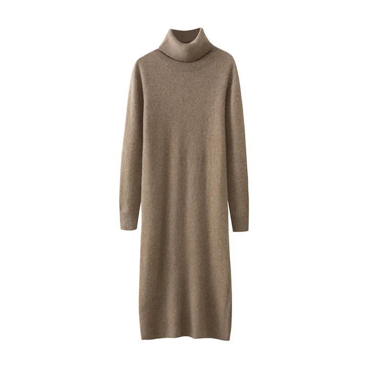 Women’s 100% Merino Wool Turtleneck Sweater Dress