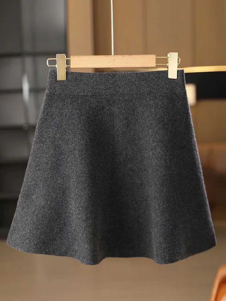 Women’s 100% Merino Wool Mini A-Line Skirt
