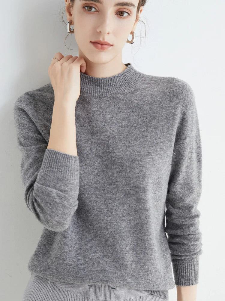 Women’s 100% Merino Wool Turtleneck Sweater – Warm Winter Cashmere Knit Pullover