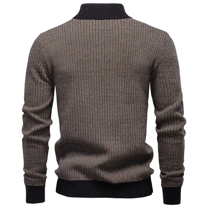 Men’s Classic Striped Knit Sweater – Warm Wool Neck Pullover