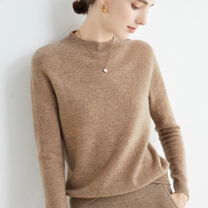 Women’s 100% Merino Wool Turtleneck Sweater – Warm Winter Cashmere Knit Pullover