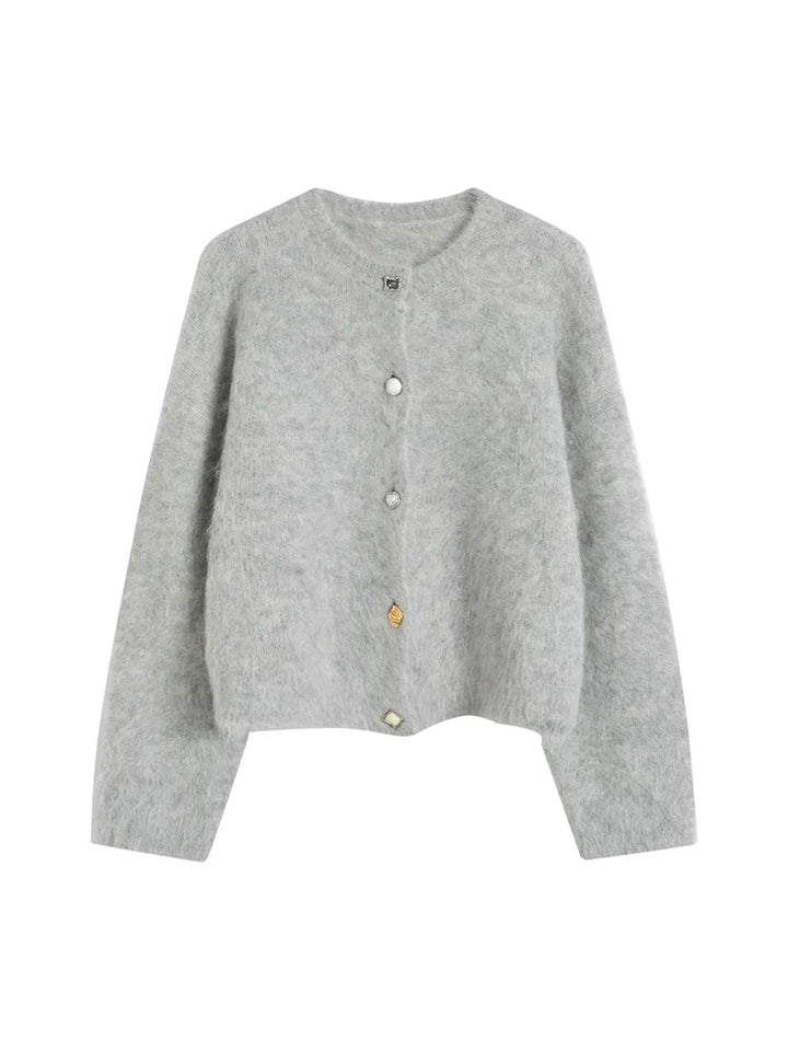 Women’s Alpaca Cardigan – 78% Alpaca Knit Sweater