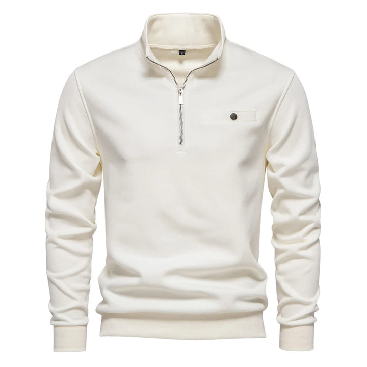 Men’s Lightweight Quarter-Zip Mock Neck Sweatshirt with Pocket