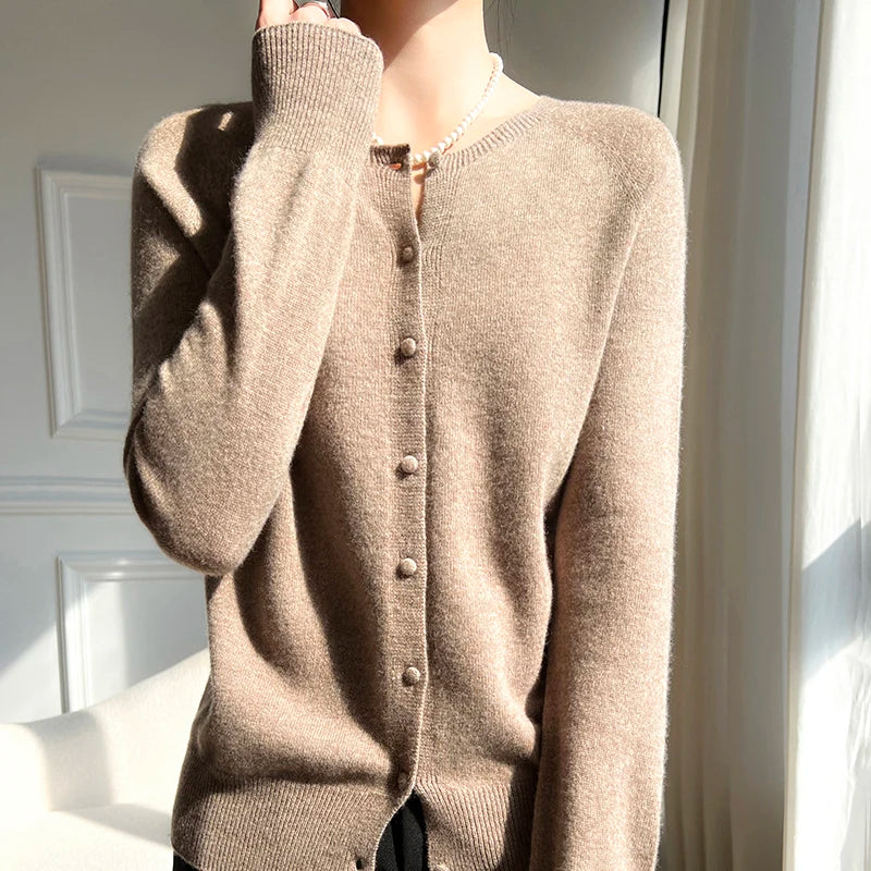 Women’s Pure Wool Knit Cardigan Sweater