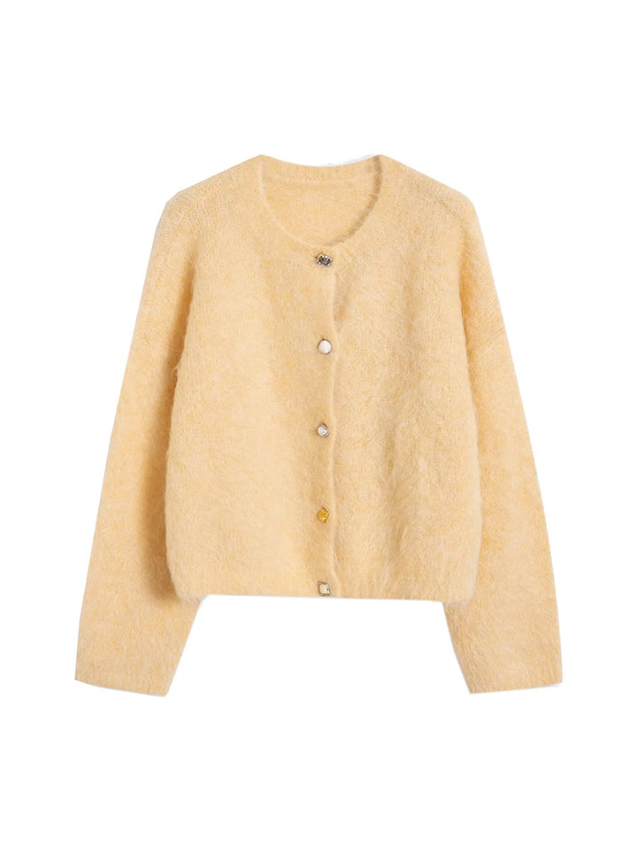 Women’s Alpaca Cardigan – 78% Alpaca Knit Sweater