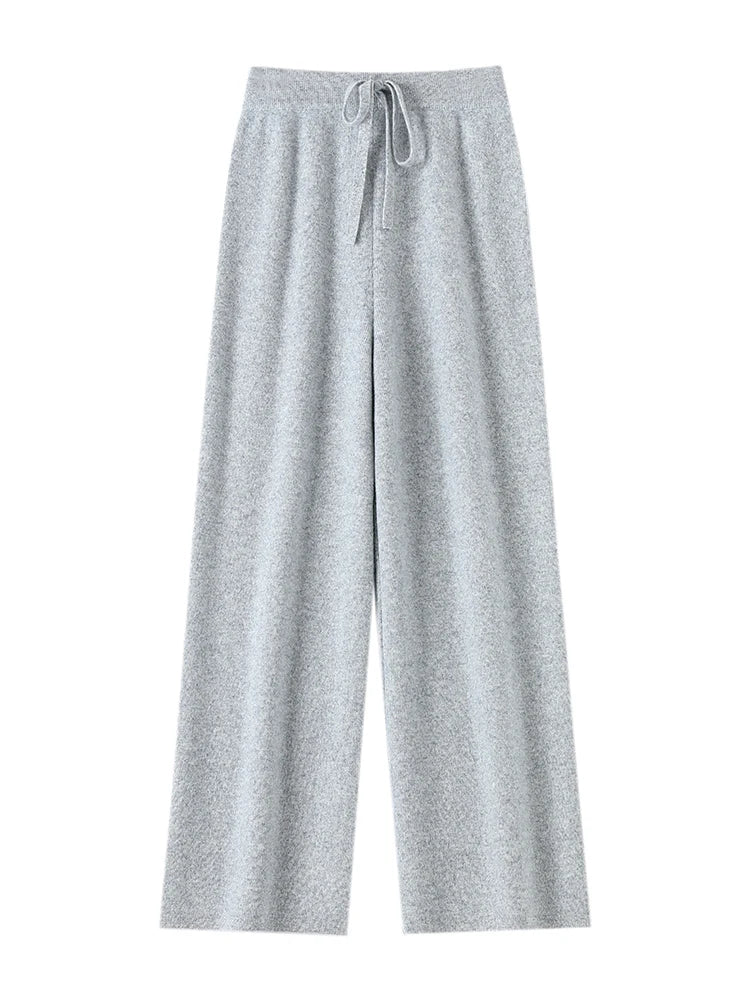 Women’s 100% Merino Wool Knitted Wide Leg Pants