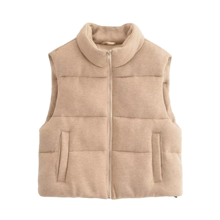 Women’s Sleeveless Parka Vest – Winter Zipper Jacket Coat