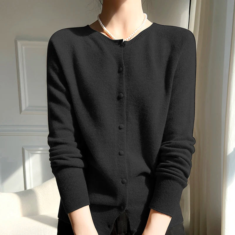 Women’s Pure Wool Knit Cardigan Sweater