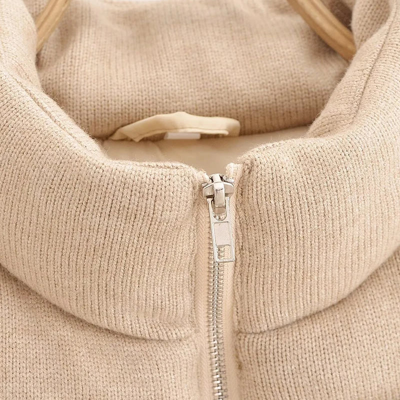 Women’s Sleeveless Parka Vest – Winter Zipper Jacket Coat