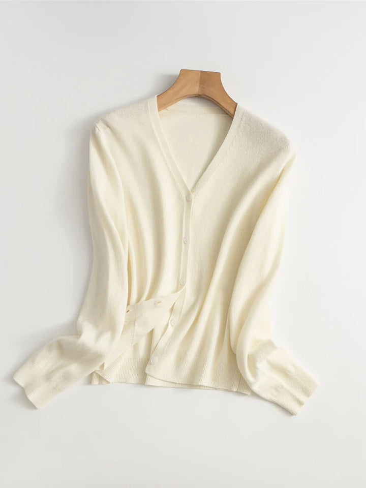 Women’s 100% Merino Wool V-Neck Cardigan