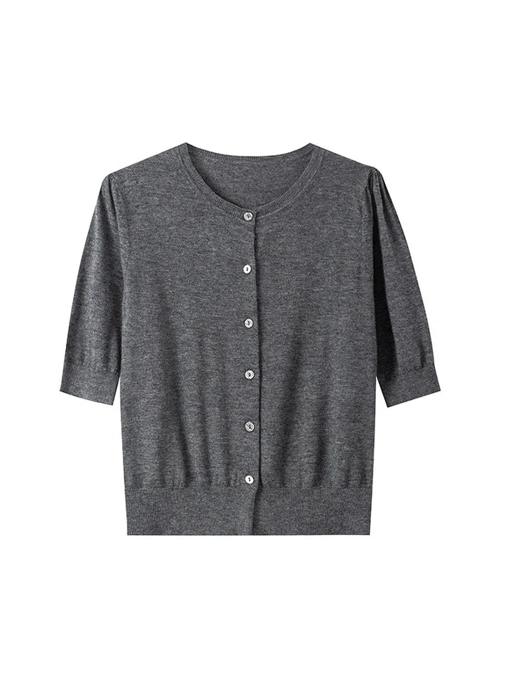 Women’s 100% Wool Short-Sleeve Cardigan