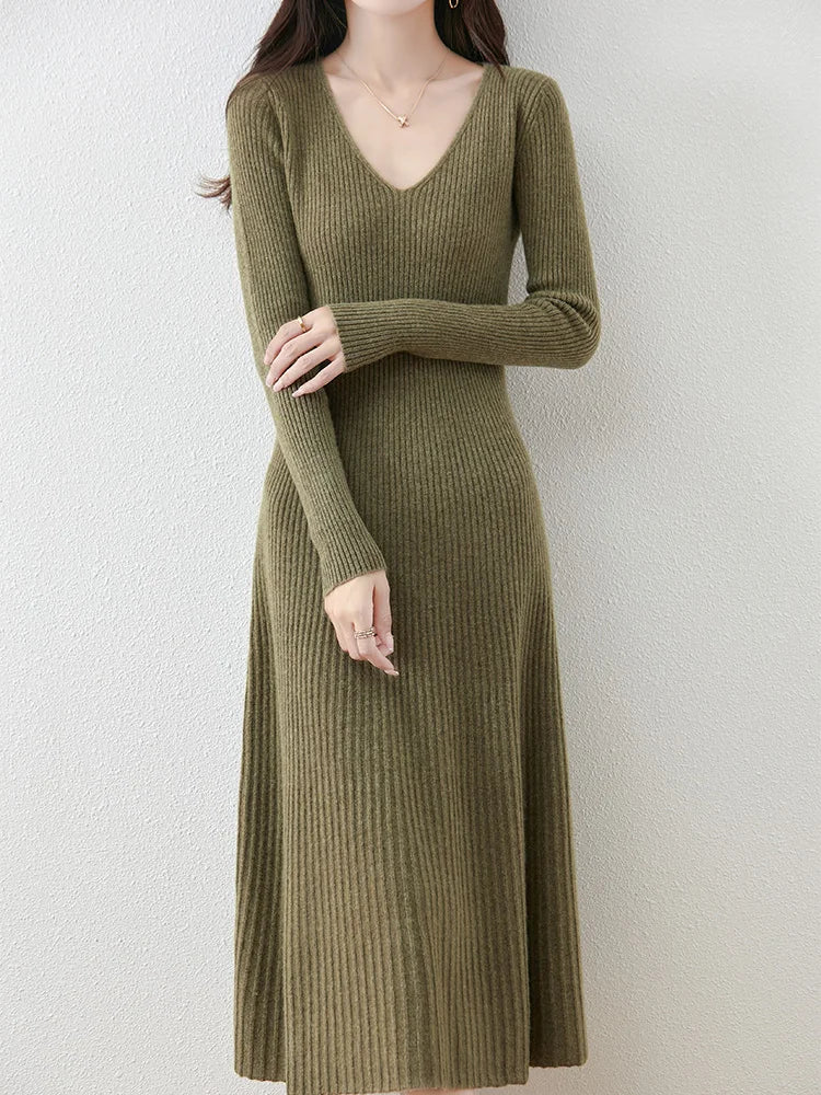 Women’s 100% Merino Wool Sweater Dress