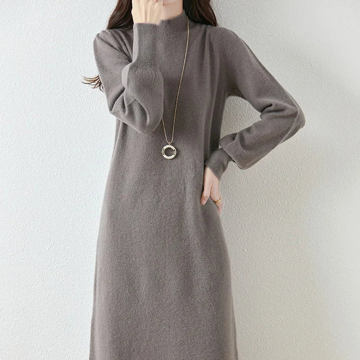 Women’s Merino Wool Mock Neck Sweater Dress