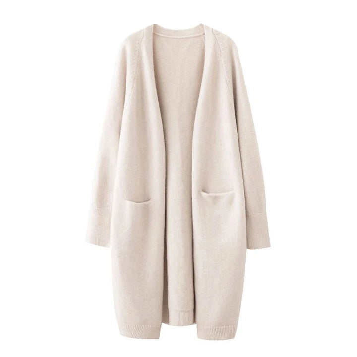 Women’s Long V-Neck Knit Cardigan with Pockets