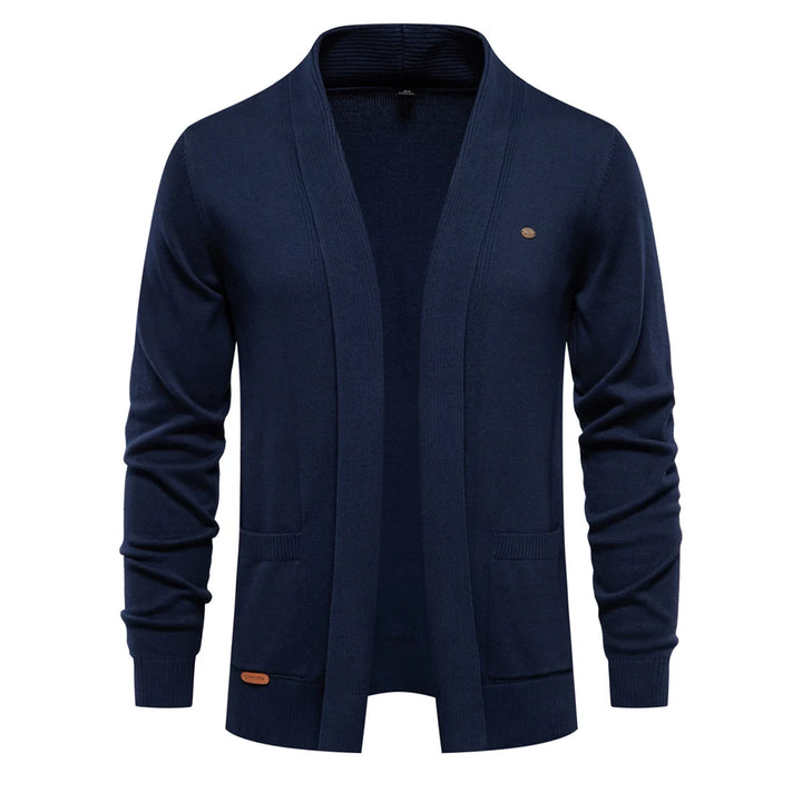 Men’s Winter Cotton Cardigan – Knitted Sweater with Turn-Down Collar