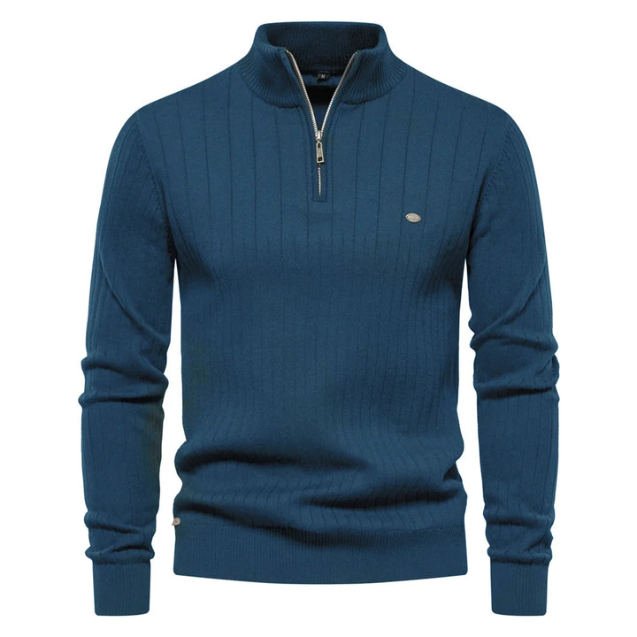 Men’s Warm Zipper Stand Collar Sweater
