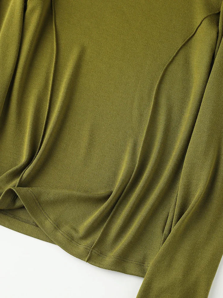 Women’s Wool Blend Thermal Mock Neck Slim Tee