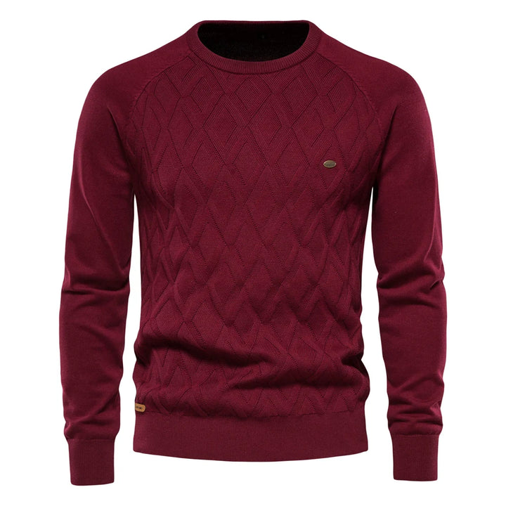Men’s Warm Argyle O-Neck Knit Pullover
