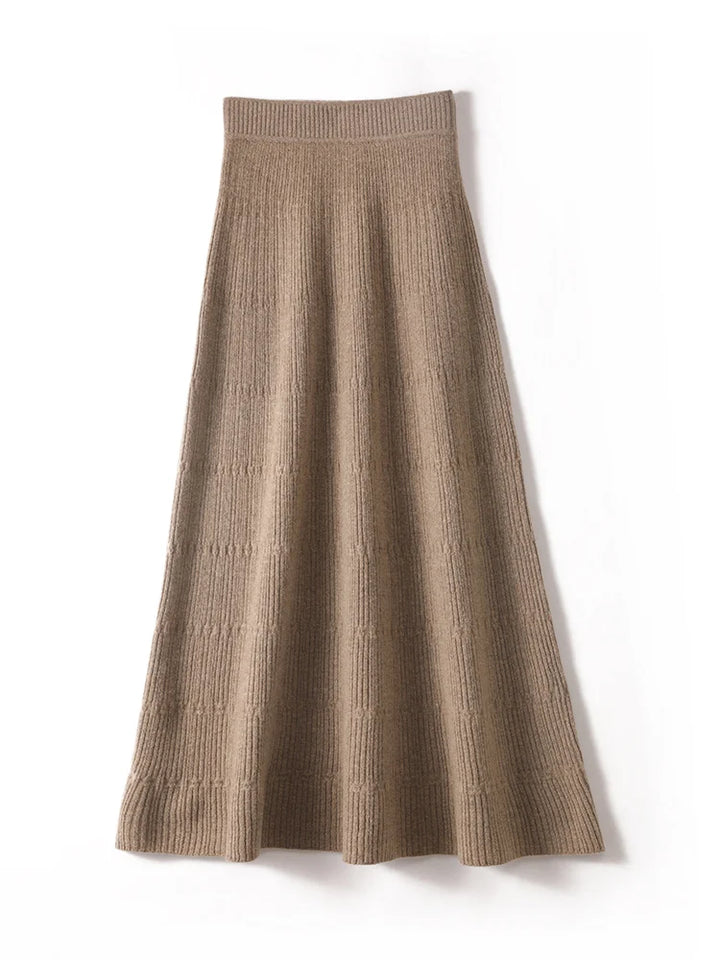 Women’s 100% Merino Wool Pleated A-Line Skirt