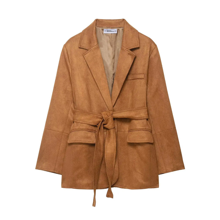 Women’s Faux Suede Lace-Up Fashion Jacket