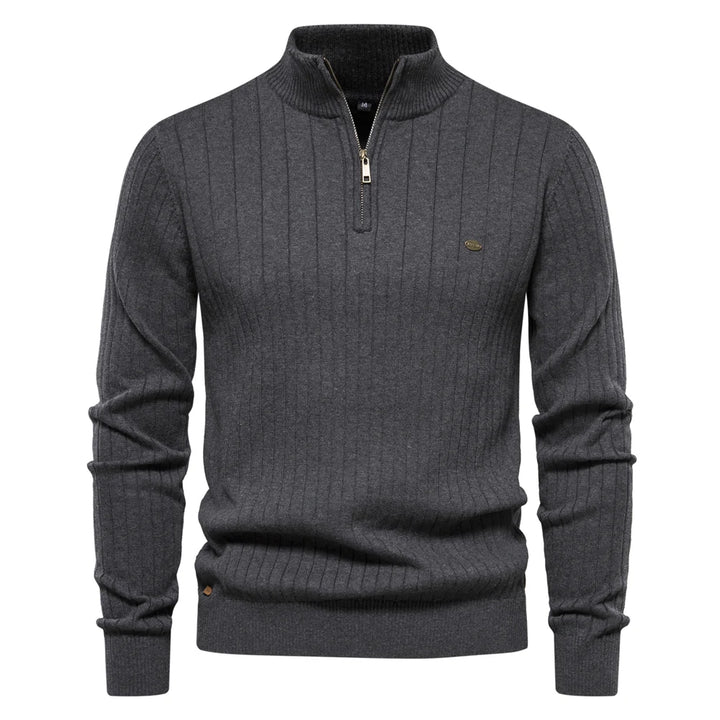 Men’s Warm Zipper Stand Collar Sweater