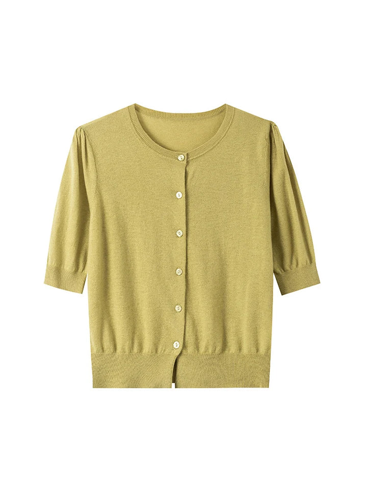 Women’s 100% Wool Short-Sleeve Cardigan