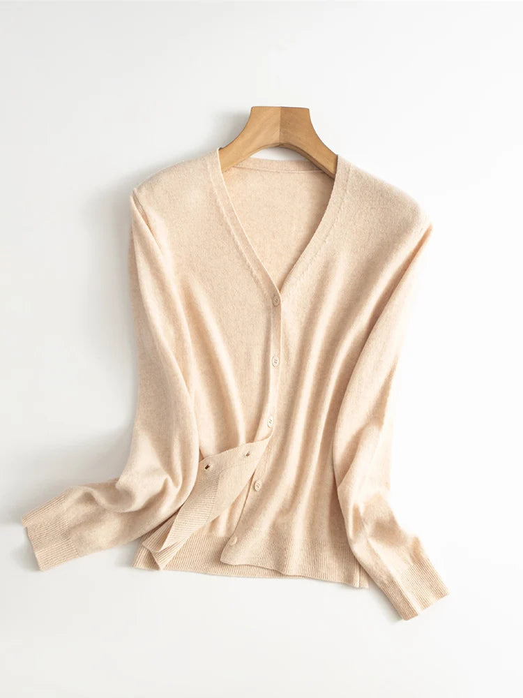 Women’s 100% Merino Wool V-Neck Cardigan