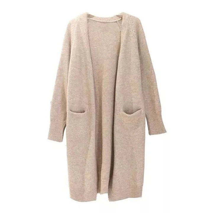 Women’s Long V-Neck Knit Cardigan with Pockets