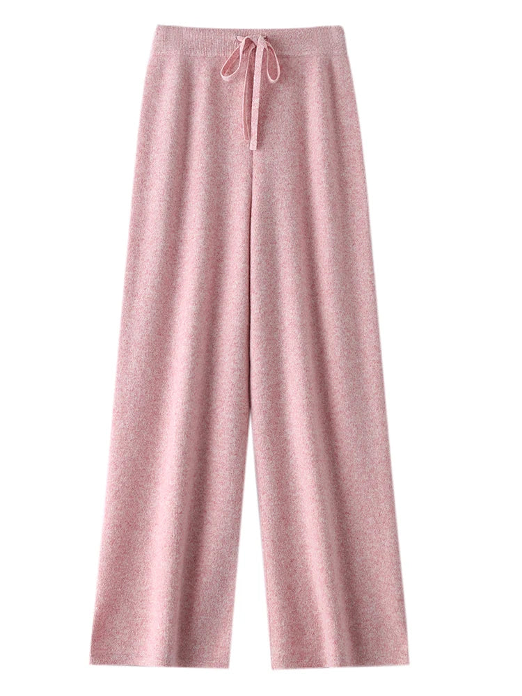 Women’s 100% Merino Wool Knitted Wide Leg Pants