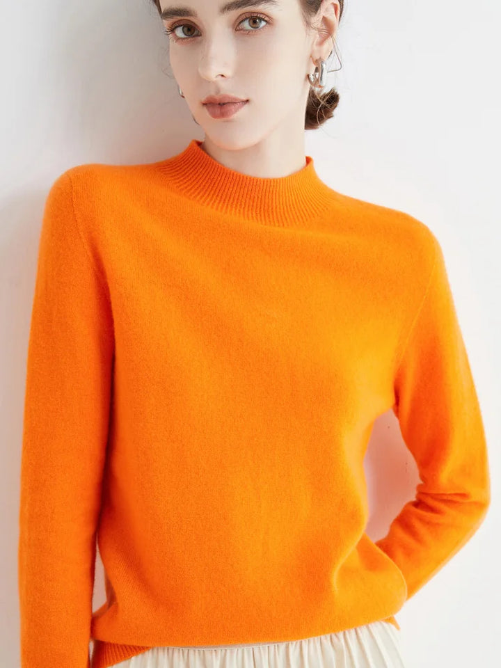 Women’s 100% Merino Wool Turtleneck Sweater – Warm Winter Cashmere Knit Pullover