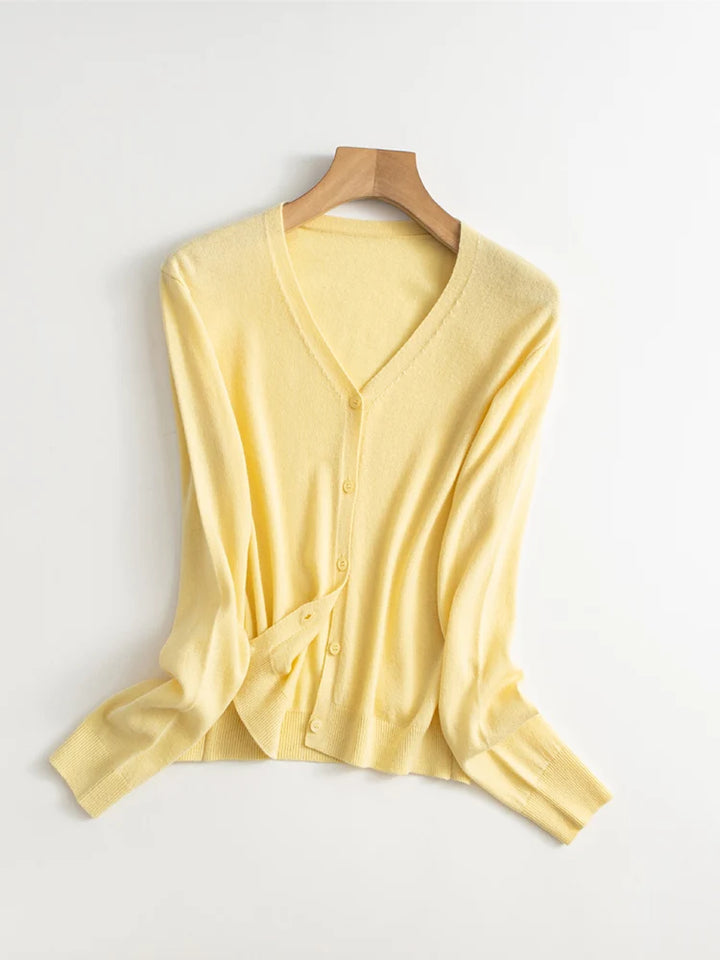 Women’s 100% Merino Wool V-Neck Cardigan
