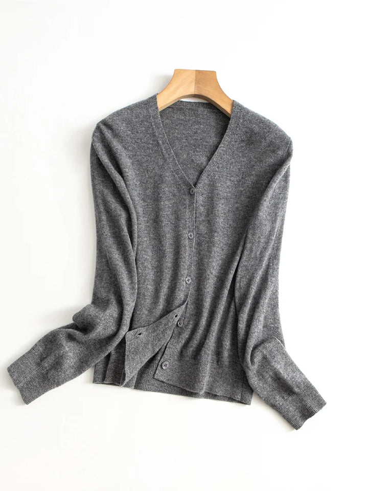 Women’s 100% Merino Wool V-Neck Cardigan