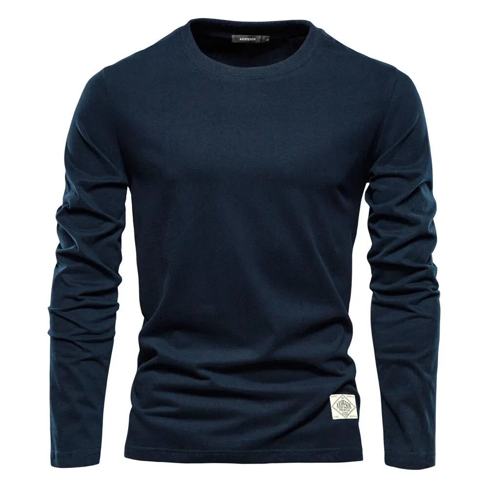 Men’s Solid Cotton Long Sleeve
